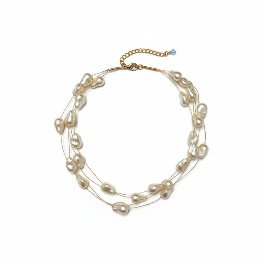 Multi-Strand Pearl Wire Choker — baroque pearl choker lifestyle | THE ARCIVE