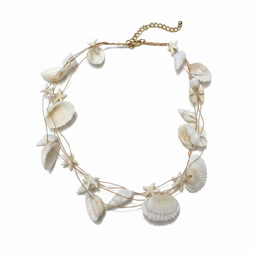 Seashell Gold Wire Choker — beach-inspired gold wire necklace | THE ARCIVE