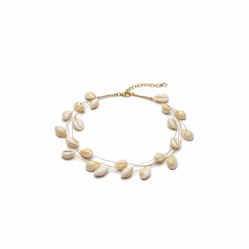 Cowrie Shell Wire Necklace — cowrie shell necklace detail | THE ARCIVE