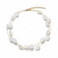 White Pebble Stone Choker — natural pebble stone wire choker | THE ARCIVE