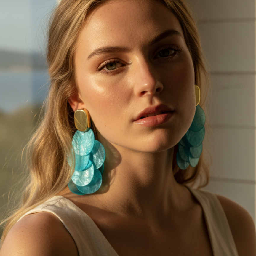 Pétale Drops — colourful drop earrings flat lay | THE ARCIVE