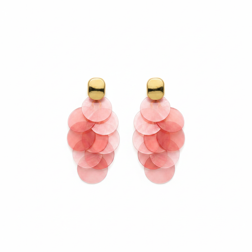 Petal Drops, layered petal drop earrings in red, flat lay | THE ARCIVE
