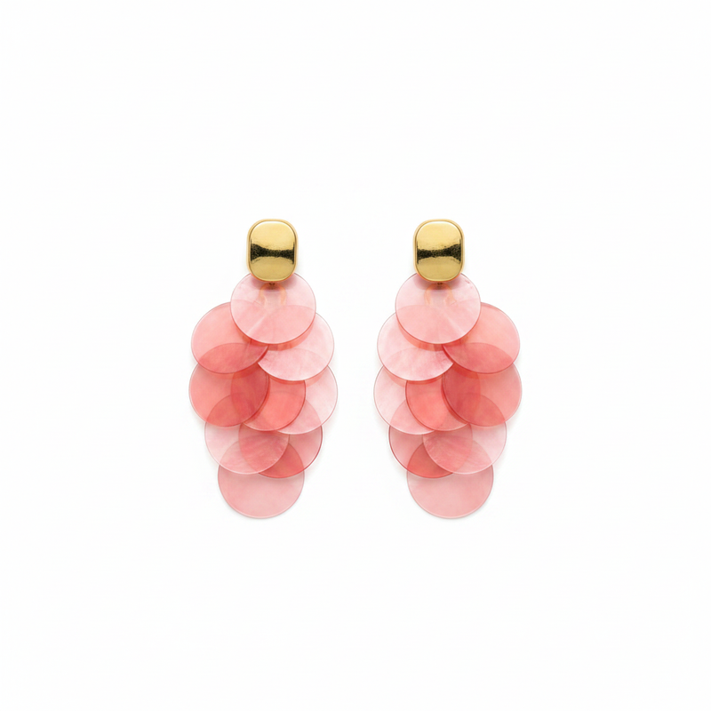 Petal Drops, layered petal drop earrings in red, flat lay | THE ARCIVE