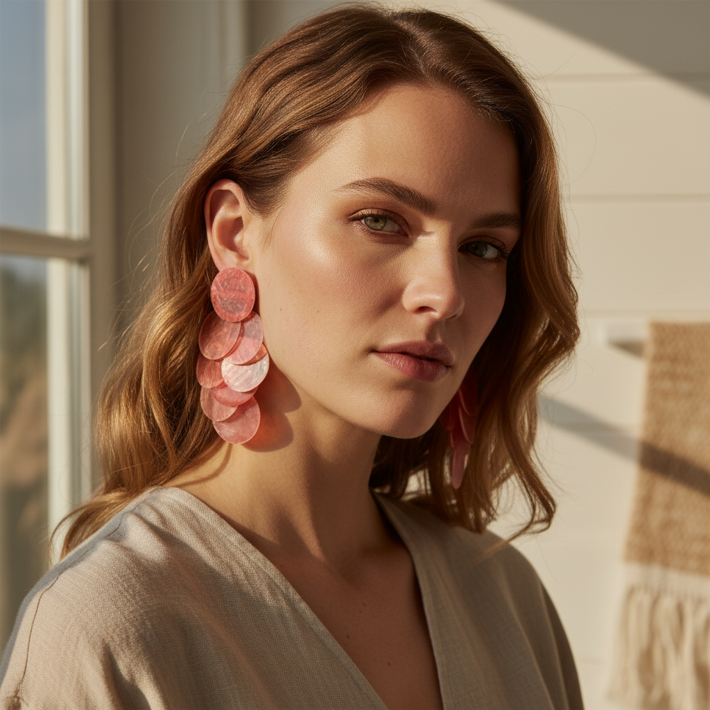 Bloom Drops — pink floral drop earrings detail | THE ARCIVE