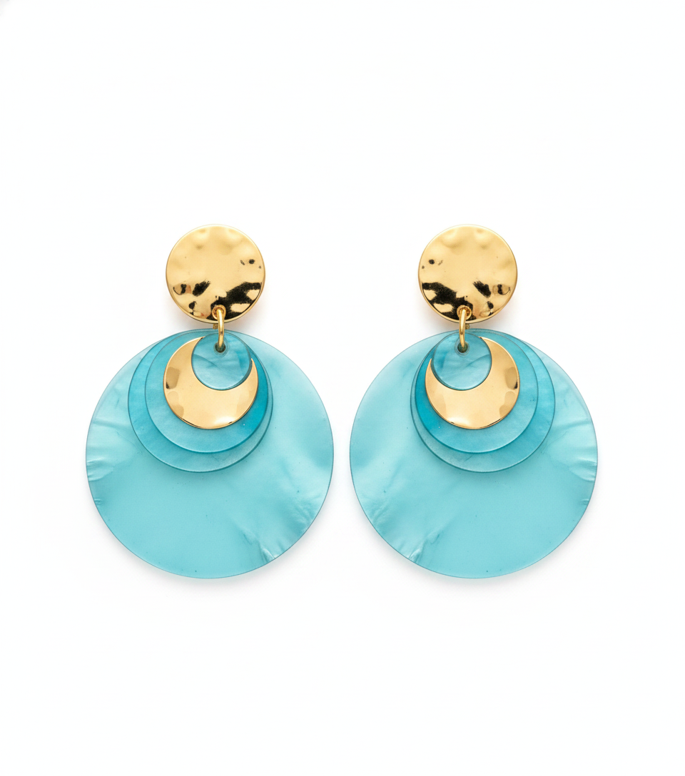 Aqua Disc Studs — aqua disc stud earrings | THE ARCIVE