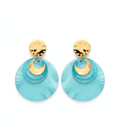 Aqua Disc Studs — aqua disc stud earrings | THE ARCIVE