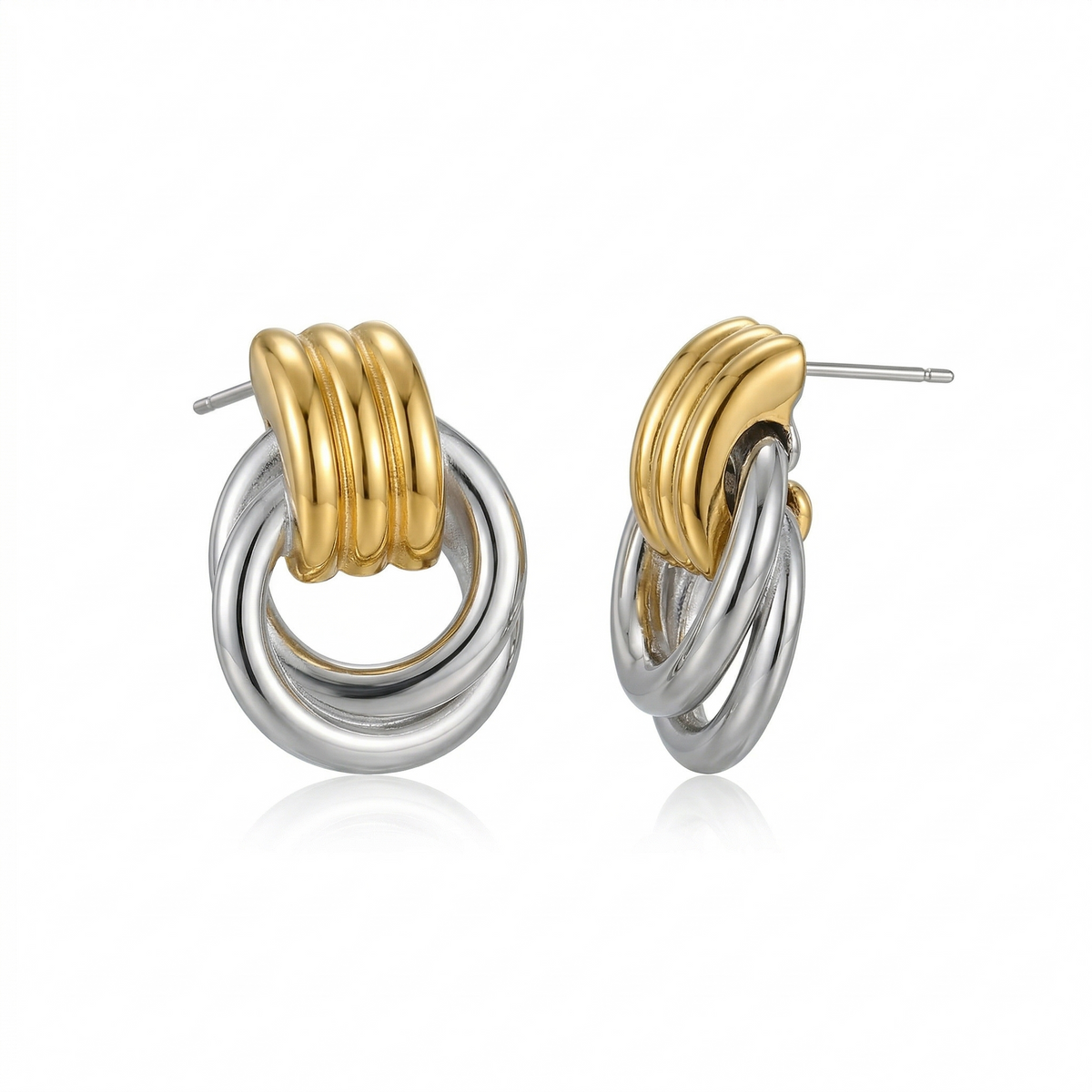 Frond Drops, gold-tone leaf drop earrings, product view | THE ARCIVE
