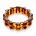 Amber Scallop Statement Bangle — amber resin scallop cuff bracelet | THE ARCIVE