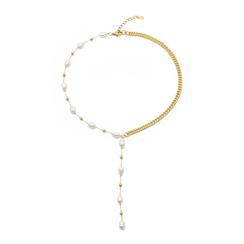 Perle Lariat - pearl and chain lariat necklace design | THE ARCIVE