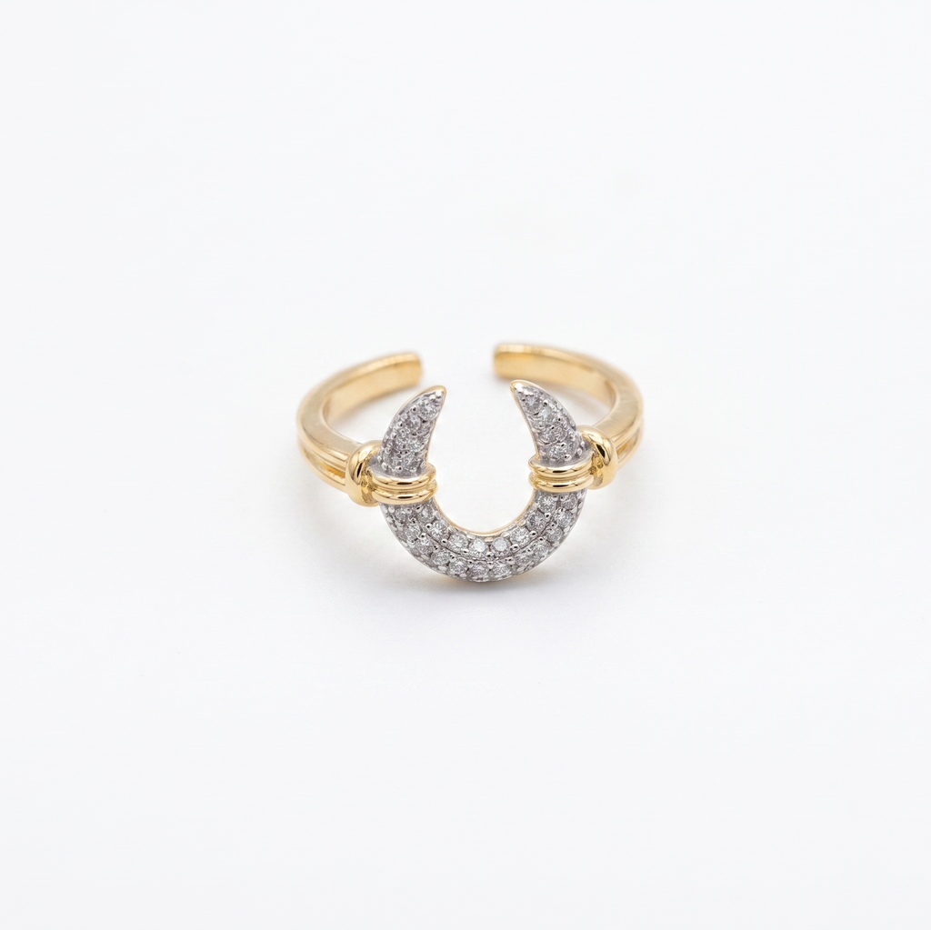 Fer à Cheval Ring — horseshoe ring with zircon detail | THE ARCIVE