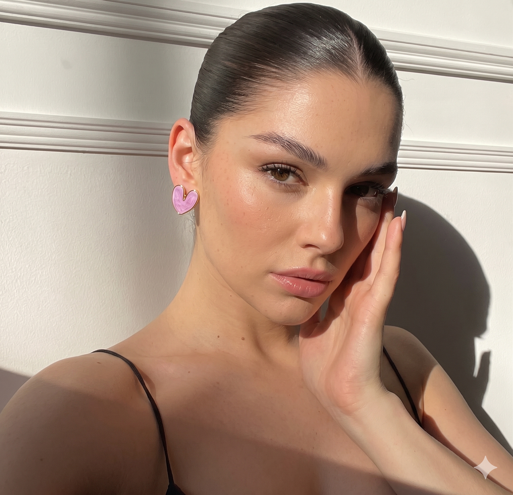Muse Studs — heart gold stud earrings detail | THE ARCIVE