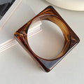 Tortoiseshell Square Bangle — amber-brown tortoiseshell resin cuff | THE ARCIVE