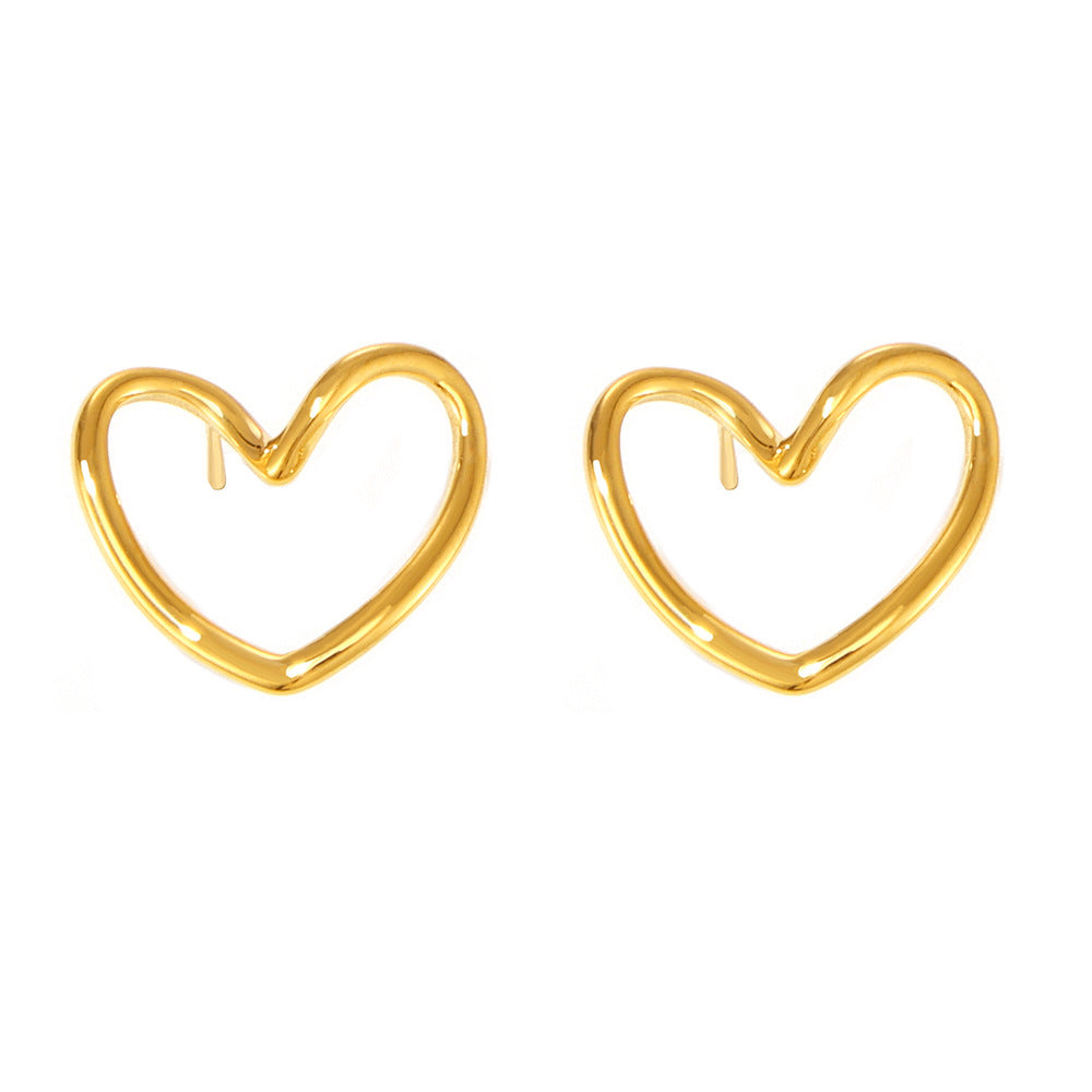 Gold Heart Hoop Earrings — delicate open-heart gold hoops | THE ARCIVE