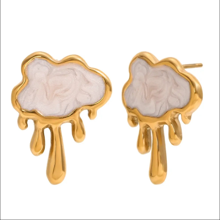 Nacre Studs — pearl inlay stud earrings angle | THE ARCIVE