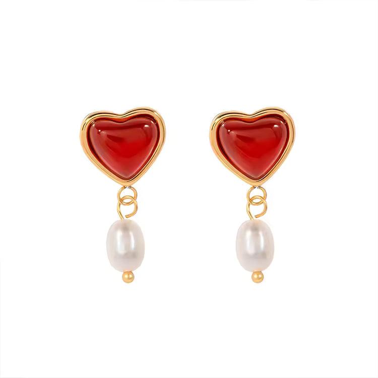 Rouge Drops — 18k gold earrings by The Arcive