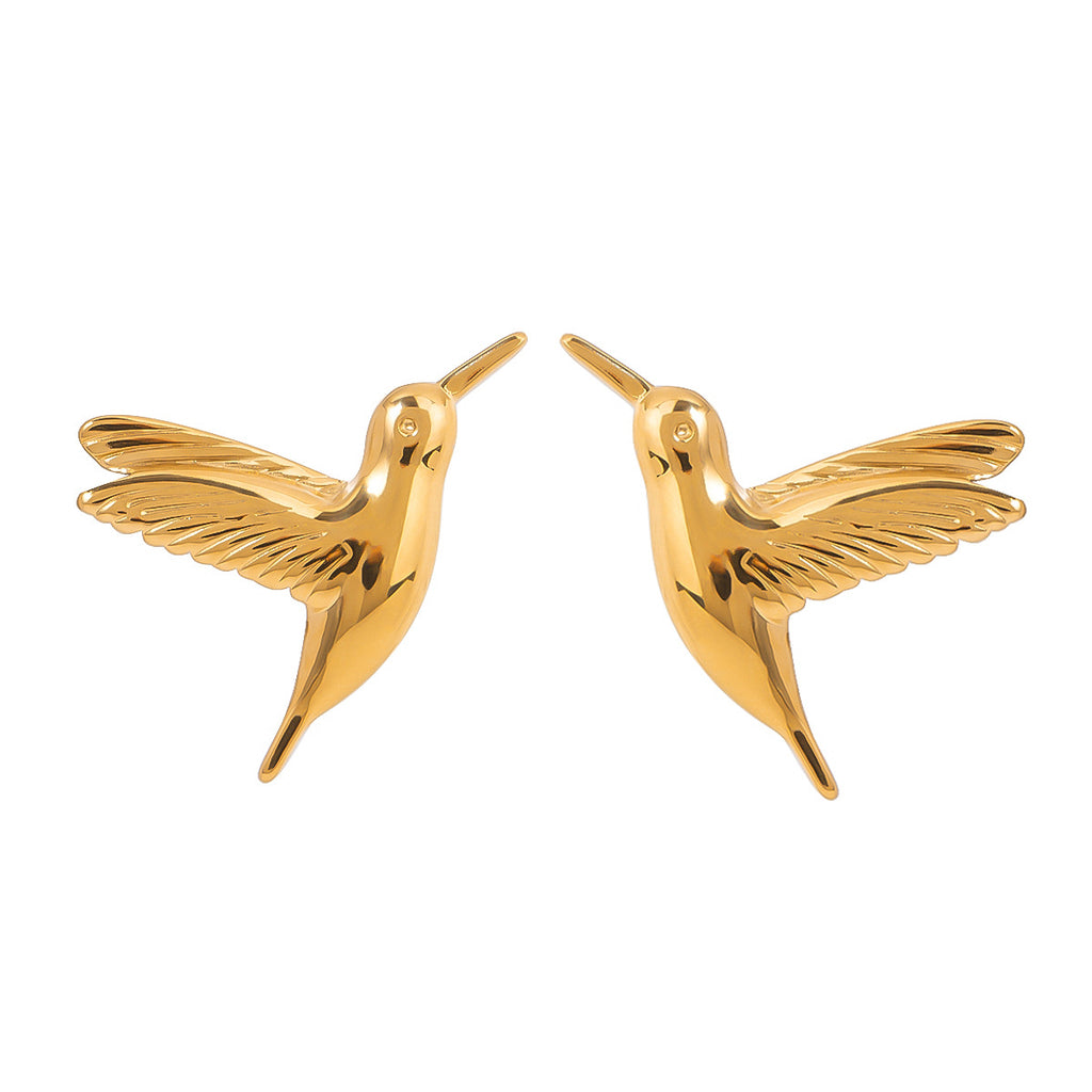 Hummingbird Stud Earrings — nature-inspired gold hummingbird studs | THE ARCIVE
