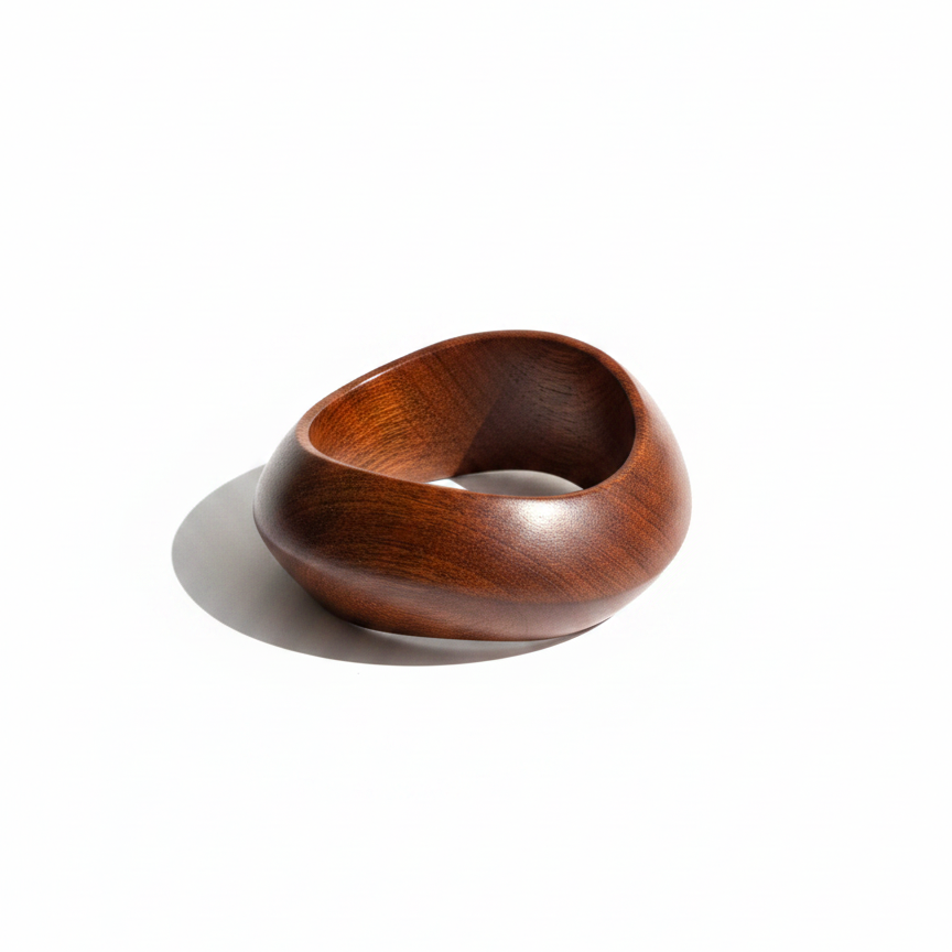Natural Wood Round Bangle — natural wood round cuff bracelet | THE ARCIVE