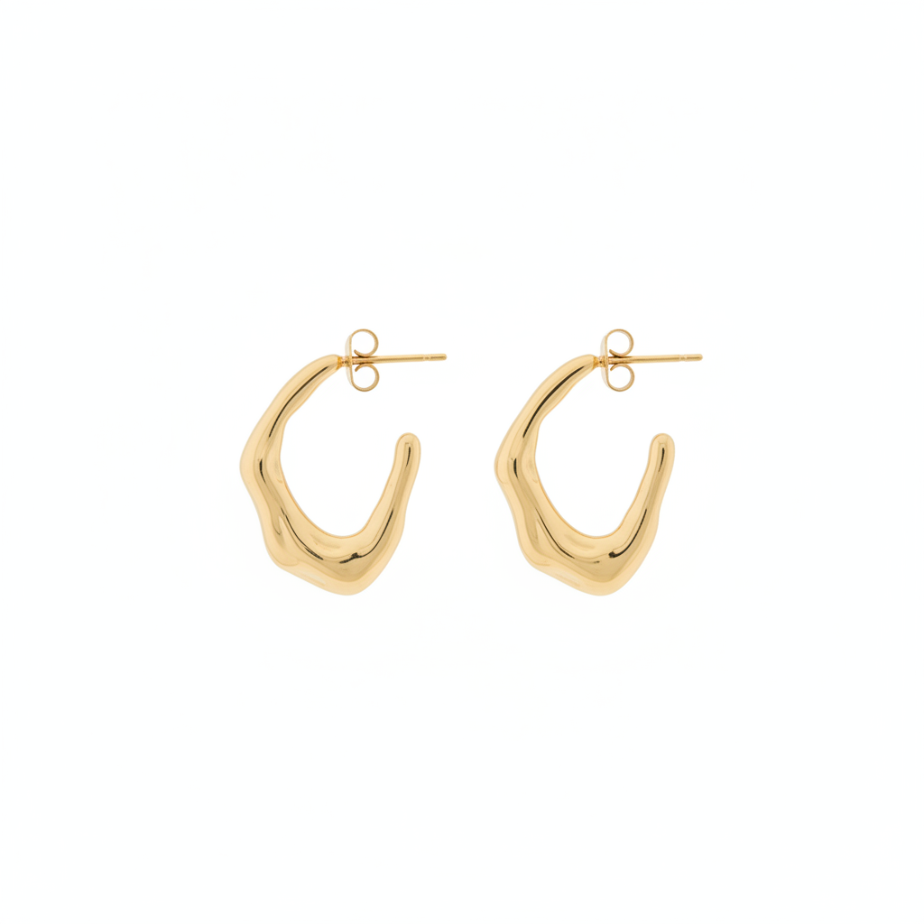 Arche Hoops - geometric open hoop earrings front view | THE ARCIVE