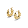 Bambou Hoops - chunky ridged hoop earrings angled view | THE ARCIVE