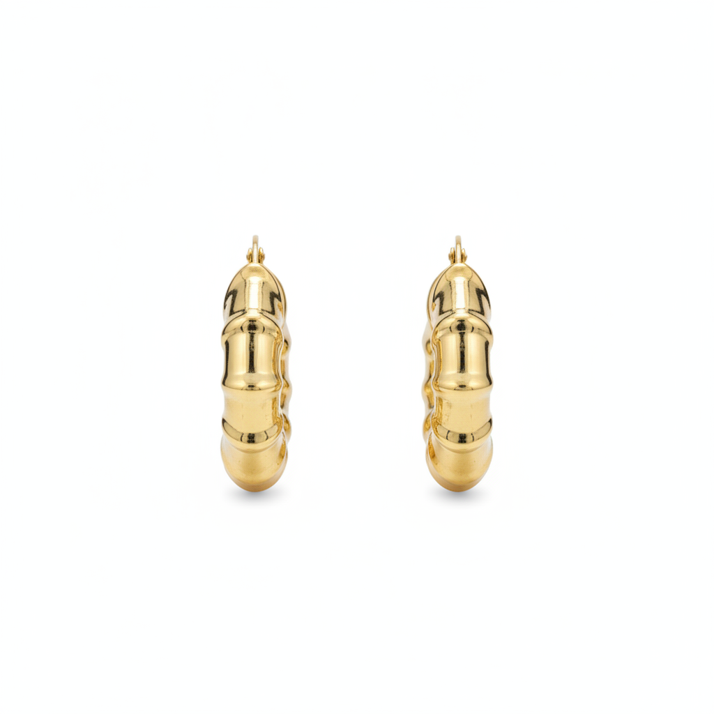 Bambou Hoops - sculptural bamboo-textured hoop earrings | THE ARCIVE
