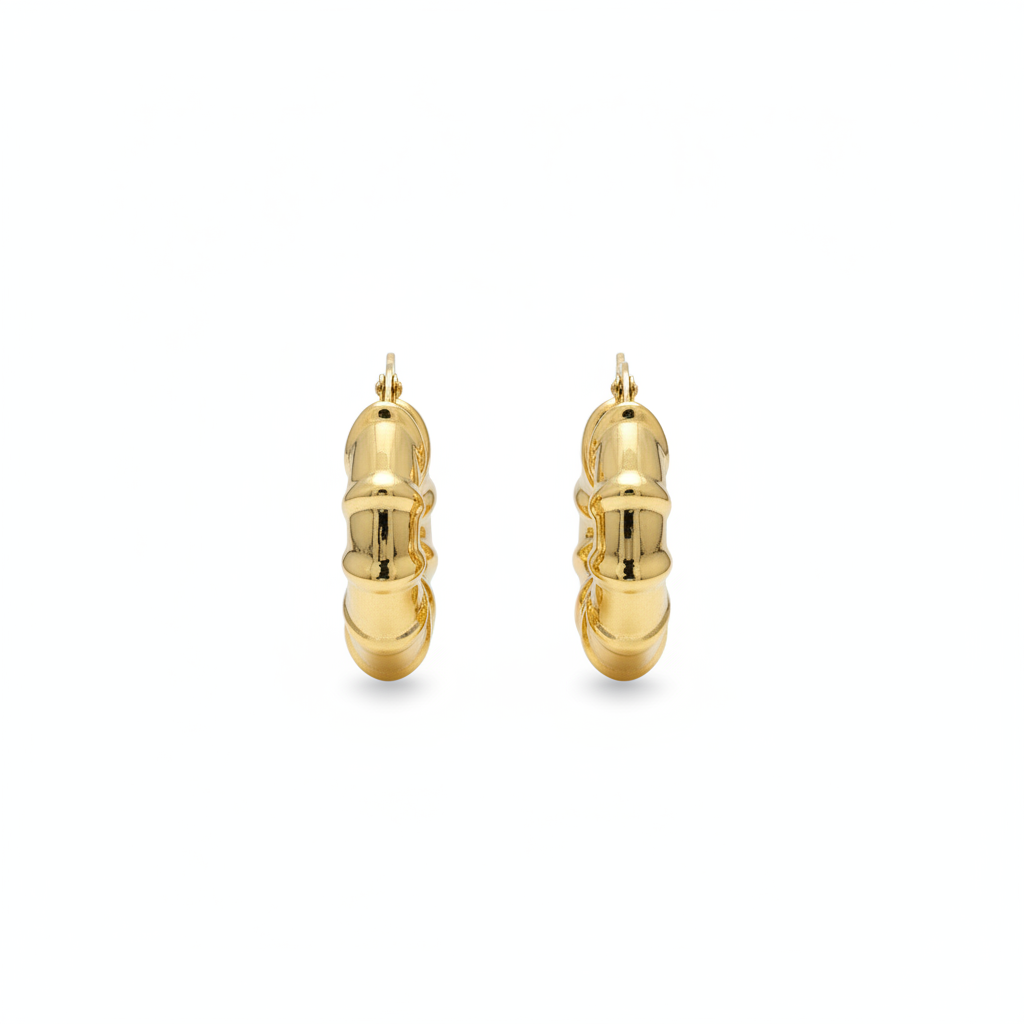 Bambou Hoops - chunky hoop earrings flat lay | THE ARCIVE