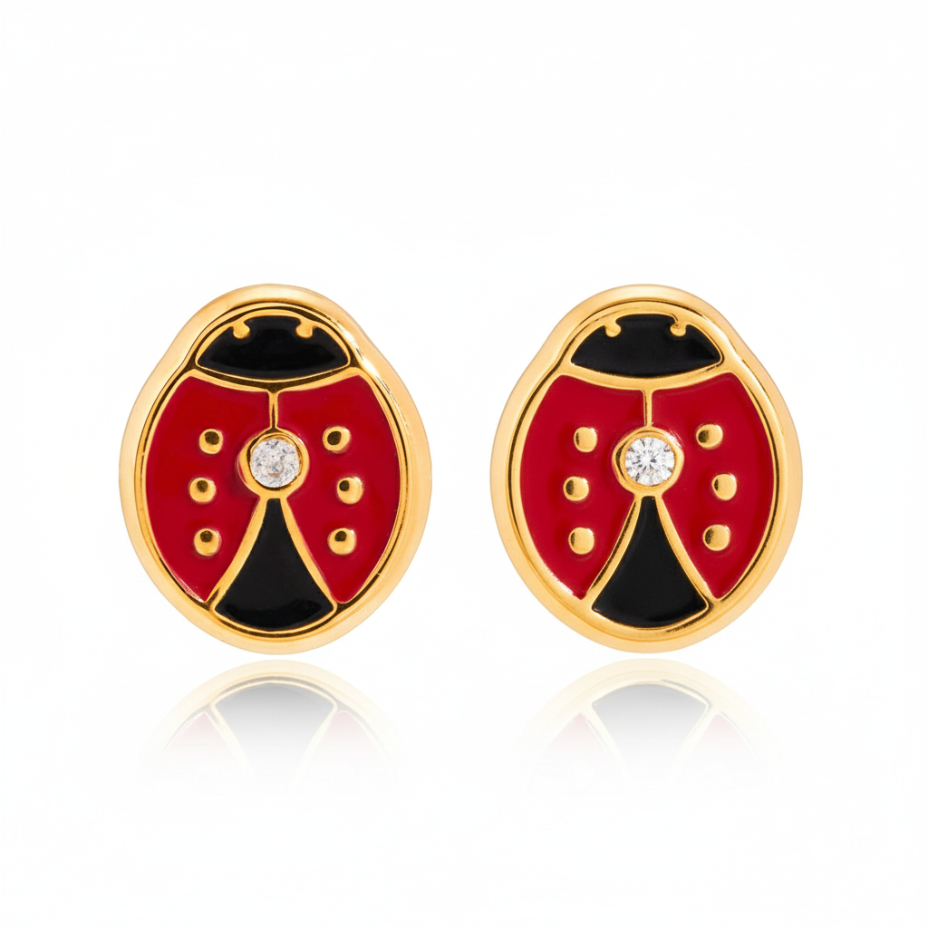 Lady Bug Stud — ladybug gold stud earrings | THE ARCIVE