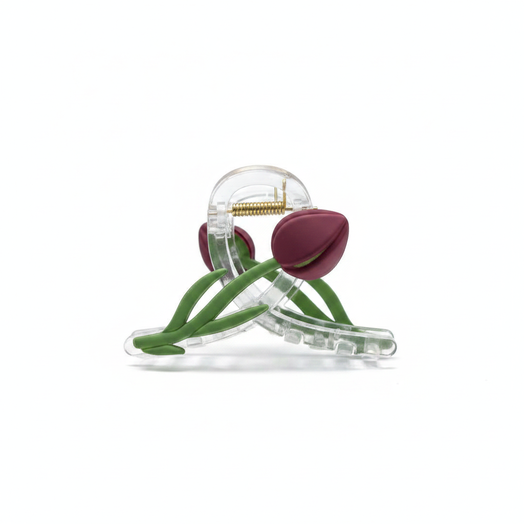 Tulipe Claw Clip - transparent claw clip with tulip detail | THE ARCIVE