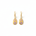 Gemme Drops - gold huggie drop earrings flat lay | THE ARCIVE
