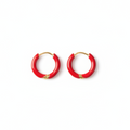 Rouge Hoops - gold red enamel hoops flat lay | THE ARCIVE