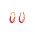 Fuchsia Hoops - pink enamel tube hoop earrings | THE ARCIVE