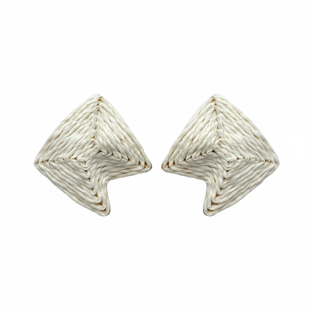 Plume Studs — cream feather stud earrings detail | THE ARCIVE