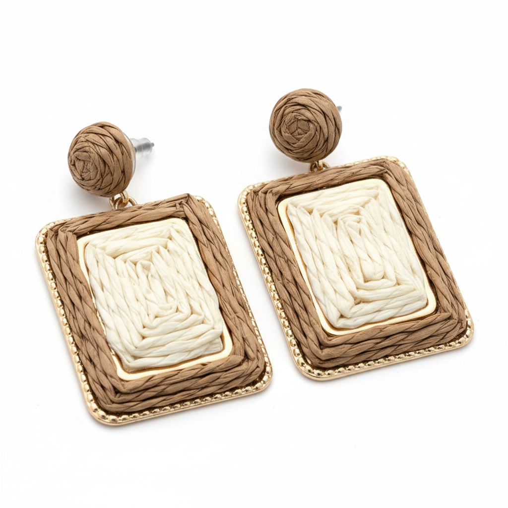 Carreau Studs — geometric earrings flat lay | THE ARCIVE