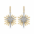 Astrale Drops — two-tone gold starburst zircon drop earrings | THE ARCIVE