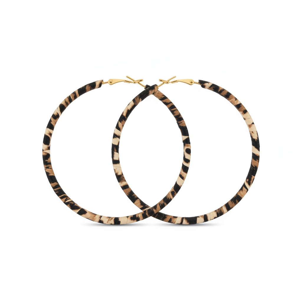 Sauvage Hoops — leopard print hoop earrings detail | THE ARCIVE