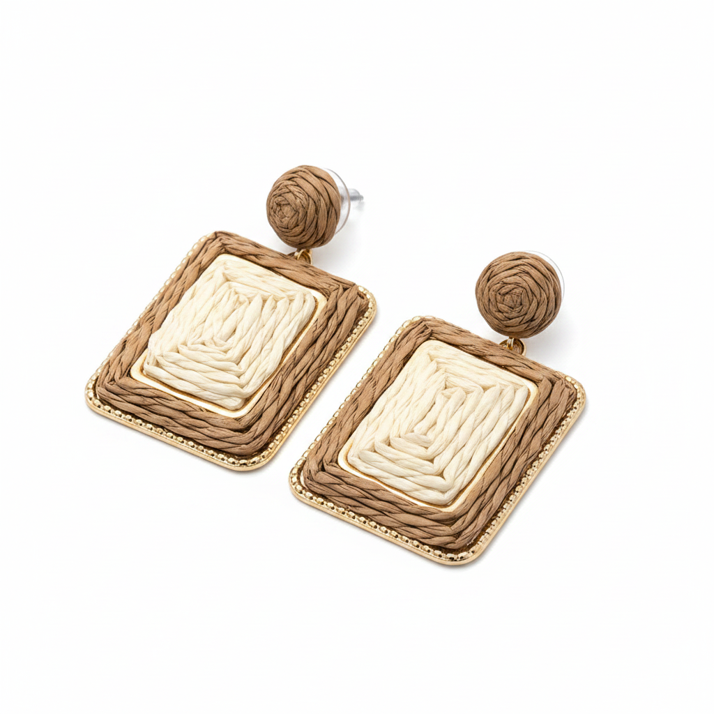 Carreau Studs — square gold studs close up | THE ARCIVE