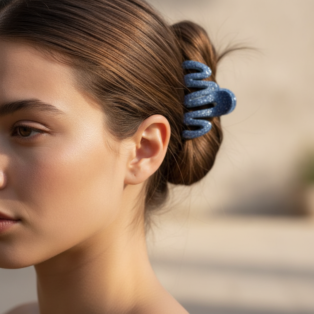 Éclat Claw Clips - glitter hair clips in black blue and silver | THE ARCIVE