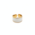 Émail Ring - white enamel open cuff ring | THE ARCIVE