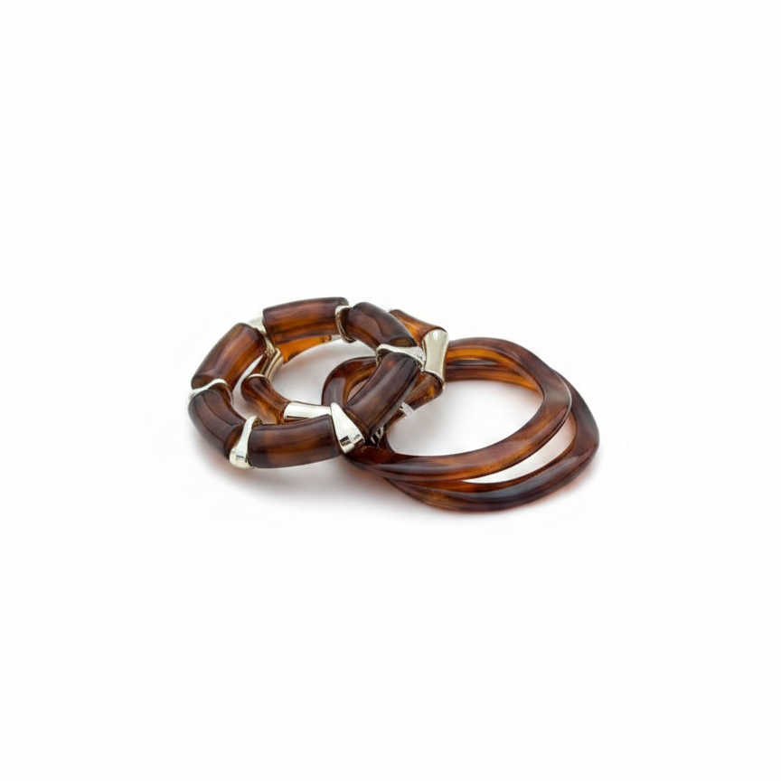 Bamboo Link Bracelet — resin bamboo bracelet front view | THE ARCIVE