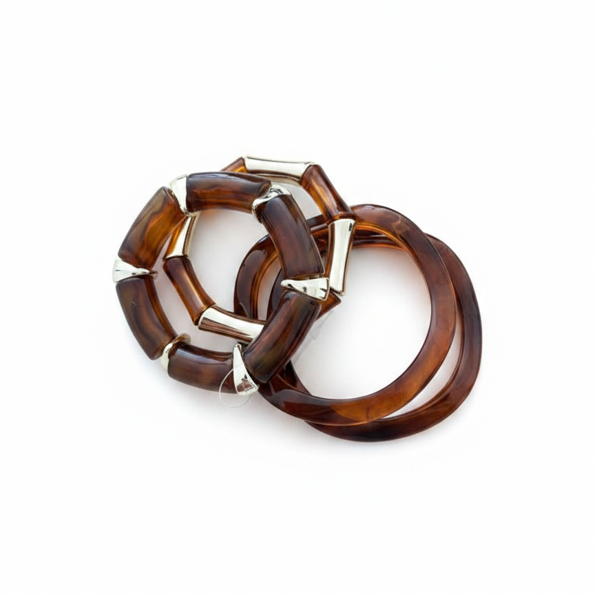 Bamboo Link Bracelet — gold resin bamboo bracelet flat lay | THE ARCIVE