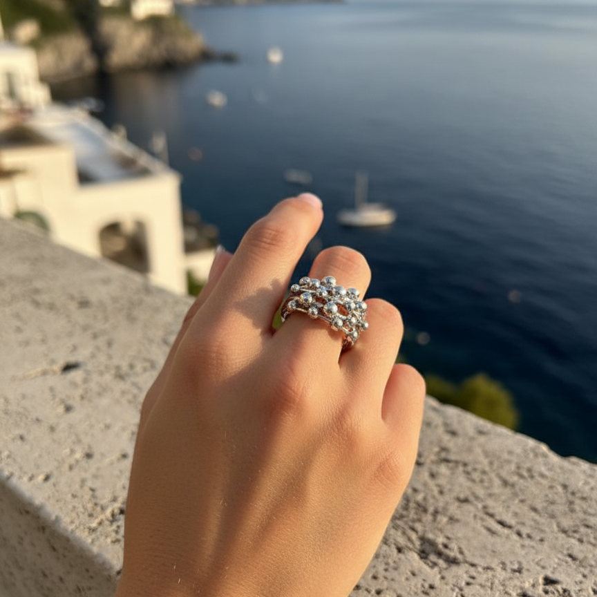Sphère Ring — bold beaded ring angle | THE ARCIVE