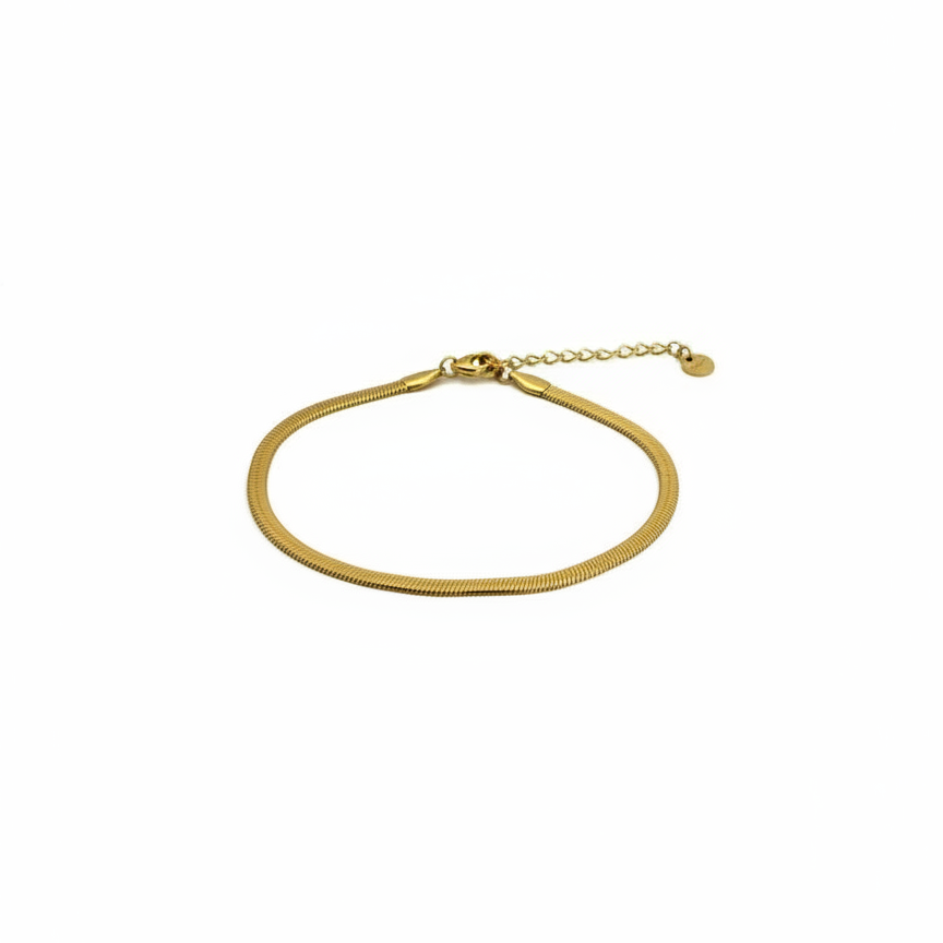 Serpent Anklet — flat snake chain gold anklet | THE ARCIVE