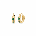 Jade Hoops - green crystal huggie hoop earrings | THE ARCIVE