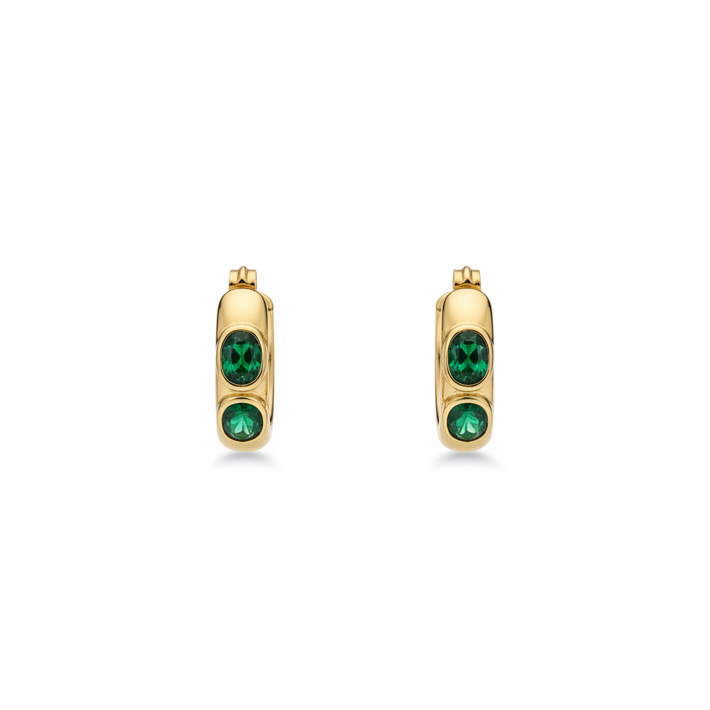 Jade Hoops - huggie hoop earrings flat lay | THE ARCIVE