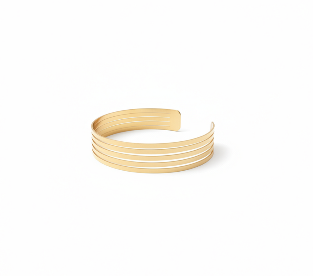 Côtelé Bangle - ribbed gold cuff bangle | THE ARCIVE