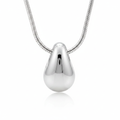Larme Pendant Necklace — oversized silver teardrop pendant on snake chain | THE ARCIVE