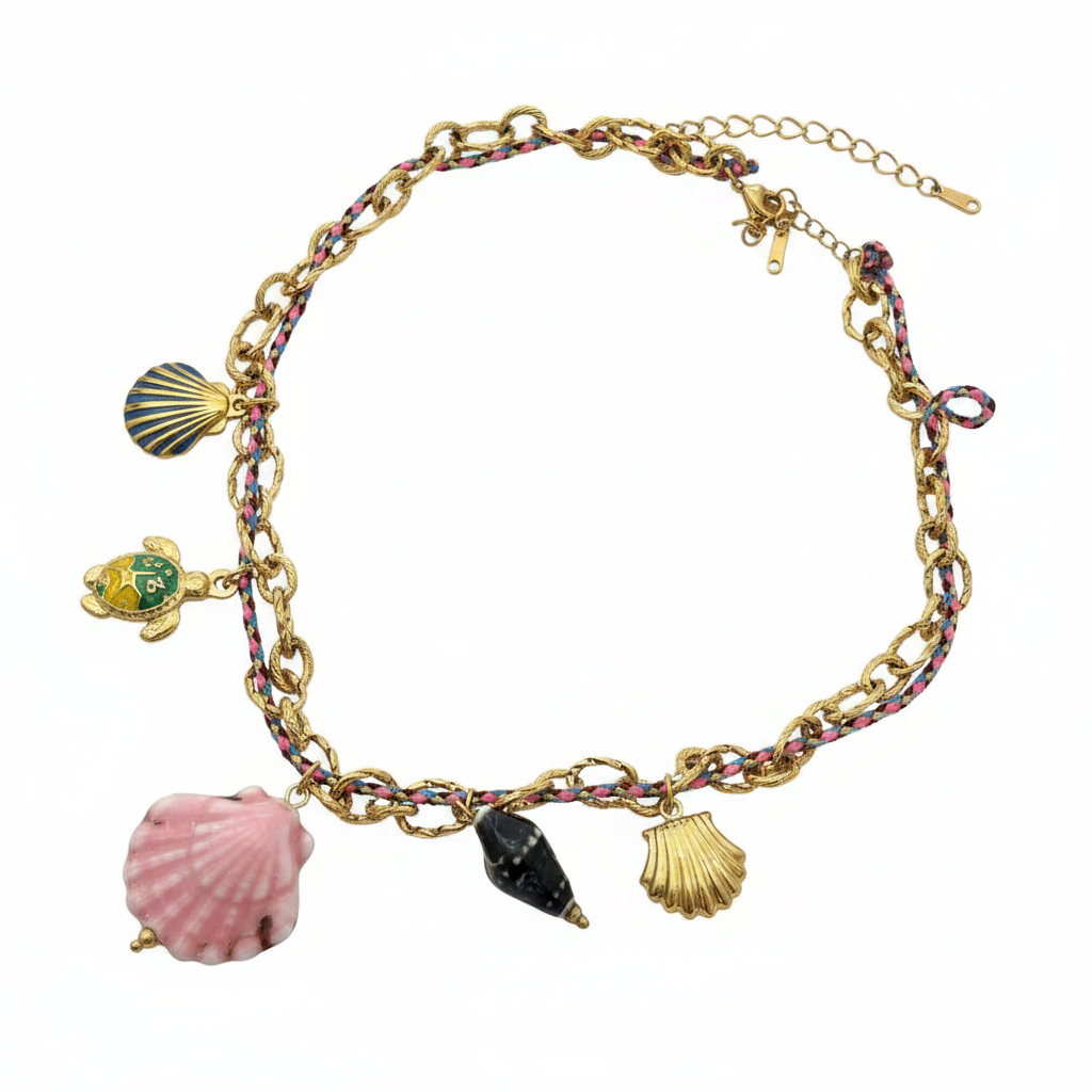 Plage Charm Necklace — beach charm necklace detail | THE ARCIVE