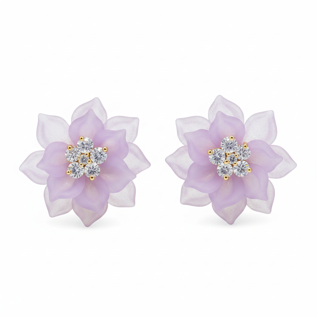 Magnolia Studs - floral stud earrings angle | THE ARCIVE