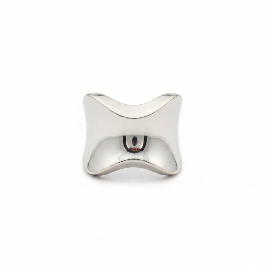 Ridge Ring, wide concave saddle band ring, product view | THE ARCIVE
