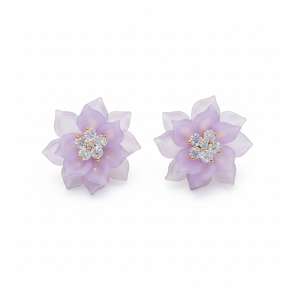 Magnolia Studs - white flower earrings perspective | THE ARCIVE