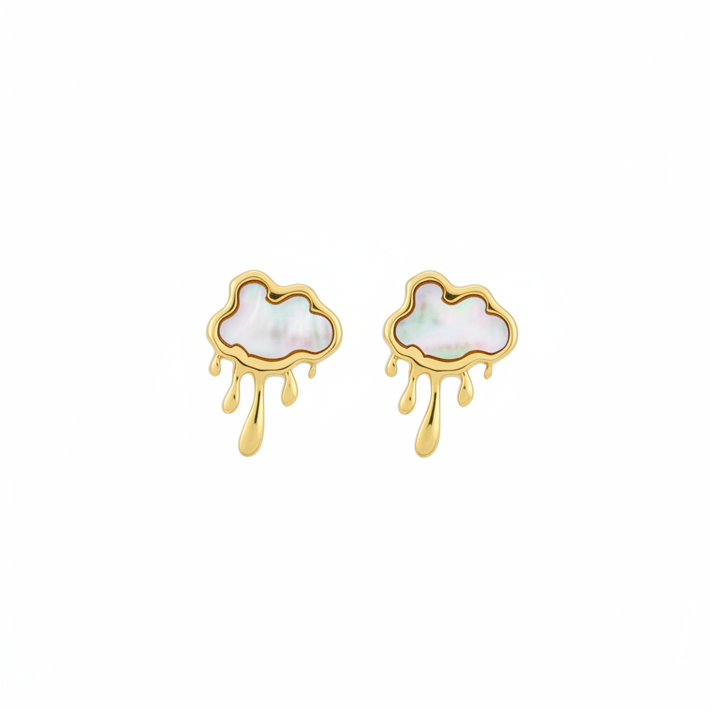 Nacre Studs — mother-of-pearl gold stud earrings | THE ARCIVE